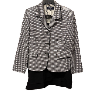 Jones Wear Black and White Geometric Blazer with Skirt